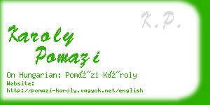 karoly pomazi business card